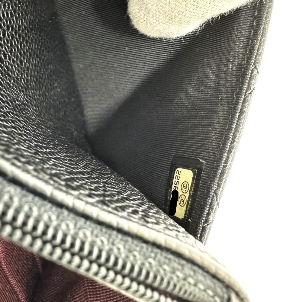 CHANEL Authentic Black Caviar Leather Logo Wallet - Picture 16 of 16
